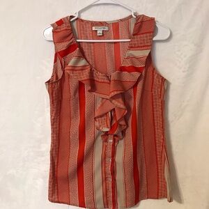 Banana republic blouse orange and beige, size M